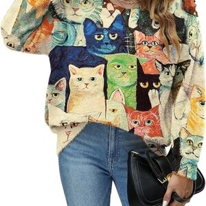 Oversized cat sweater